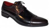 Pánske kožené spoločenské topánky 9027 - čierno-bordové