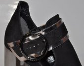 Dámske kožené letné polokotničky Bizzarro 9626 - čierne