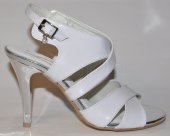 Dámske spoločenské kožené sandálky PRIMA 9752 - biele
