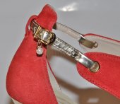 Dámske kožené sandálky 9755 - červeno zlaté