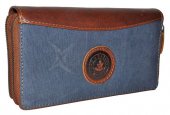 Dámska kožená peňaženka - 10323 - modro hnedá