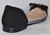 Dámske kožené transparentné balerínky Bizzarro 12013 - čierne