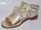 Dámske kožené sandálky Bizzarro 12048 - zlaté