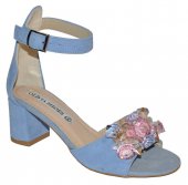 Dámske kožené sandálky Olivia Shoes 12062 - modré