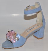 Dámske kožené sandálky Olivia Shoes 12062 - modré