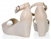 Dámske kožené sandálky na platforne Olivia Shoes 12081 - béžové