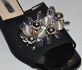 Dámske kožené vsuvky Olivia Shoes 12107 - čierne