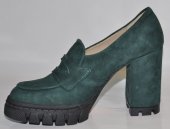 Dámske kožené poltopánky Olivia Shoes 12135 - zelené