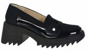 Dámske kožené poltopánky Olivia Shoes 12169 - čierne