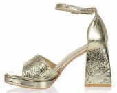 Dámske kožené sandálky Olivia Shoes 12499 - zlaté